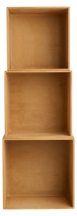 Bogkasser fyrretræ brun 3-pk.